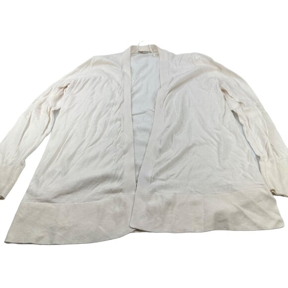 LOFT Outlet Women's Size Medium Sweater Cardigan Open Front Cream Preowned - Picture 1 of 11